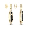 Thumbnail Image 2 of 3/8 CT. T.W. Diamond Edge Elongated Marquise Black Kintsugi-Style Drop Earrings in 10K Gold with Ceramic