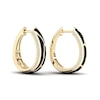 Thumbnail Image 3 of 1/4 CT. T.W. Diamond Edge Black Kintsugi-Style Hoop Earrings in 10K Gold with Ceramic