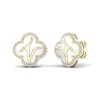 Thumbnail Image 1 of 1/4 CT. T.W. Diamond Edge White Kintsugi-Style Clover Stud Earrings in 10K Gold with Ceramic