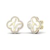 Thumbnail Image 0 of 1/4 CT. T.W. Diamond Edge White Kintsugi-Style Clover Stud Earrings in 10K Gold with Ceramic