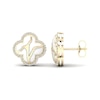 Thumbnail Image 1 of 1/4 CT. T.W. Diamond Edge White Kintsugi-Style Clover Stud Earrings in 10K Gold with Ceramic