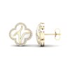 Thumbnail Image 2 of 1/4 CT. T.W. Diamond Edge White Kintsugi-Style Clover Stud Earrings in 10K Gold with Ceramic