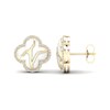 Thumbnail Image 1 of 1/4 CT. T.W. Diamond Edge White Kintsugi-Style Clover Stud Earrings in 10K Gold with Ceramic