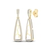 Thumbnail Image 0 of 1/4 CT. T.W. Diamond Edge Elongated Triangle White Kintsugi-Style Drop Earrings in 10K Gold with Ceramic