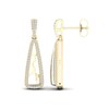 Thumbnail Image 2 of 1/4 CT. T.W. Diamond Edge Elongated Triangle White Kintsugi-Style Drop Earrings in 10K Gold with Ceramic