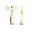 Thumbnail Image 2 of 1/4 CT. T.W. Diamond Edge Elongated Triangle White Kintsugi-Style Drop Earrings in 10K Gold with Ceramic