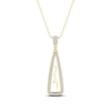 Thumbnail Image 1 of 1/6 CT. T.W. Diamond Edge Elongated Triangle White Kintsugi-Style Pendant in 10K Gold with Ceramic