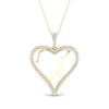 Thumbnail Image 1 of 1/4 CT. T.W. Diamond Edge Heart White Kintsugi-Style Pendant in 10K Gold with Ceramic