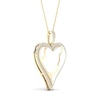 Thumbnail Image 1 of 1/4 CT. T.W. Diamond Edge Heart White Kintsugi-Style Pendant in 10K Gold with Ceramic