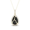Thumbnail Image 1 of 1/6 CT. T.W. Diamond Edge Teardrop Black Kintsugi-Style Pendant in 10K Gold with Ceramic
