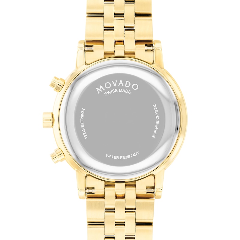 Men\'s Movado Museum® Classic (Model: Gold-Tone 0607810) Zales PVD Watch Window Dial and Black with | Date Chronograph