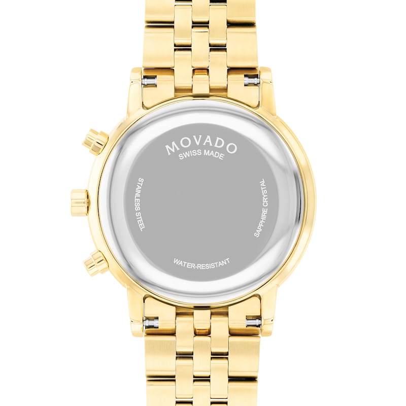 Men\'s Movado Museum® Classic (Model: Gold-Tone 0607810) Zales PVD Watch Window Dial and Black with | Date Chronograph