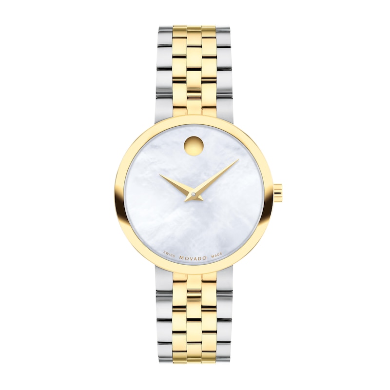 Main Image 1 of Ladies' Movado Museum® Classic Two-Tone PVD Watch with Mother-of-Pearl Dial (Model: 0607812)