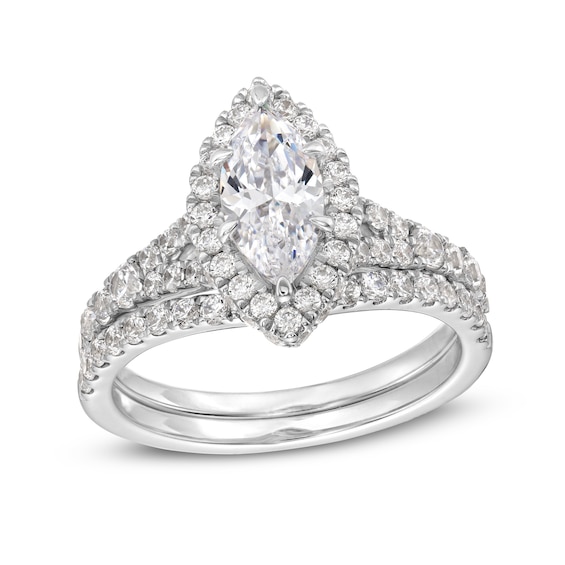 1-7/8 CT. T.w. Marquise-Cut Lab-Grown Diamond Frame Split Shank Bridal Set in 14K Gold (F/Si2