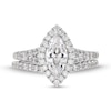 Thumbnail Image 4 of 1-7/8 CT. T.W. Marquise-Cut Lab-Grown Diamond Frame Split Shank Bridal Set in 14K White Gold (F/SI2)