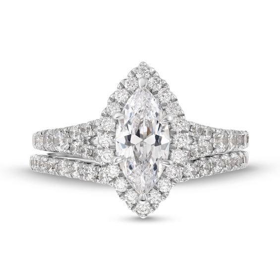 1-7/8 CT. T.w. Marquise-Cut Lab-Grown Diamond Frame Split Shank Bridal Set in 14K Gold (F/Si2