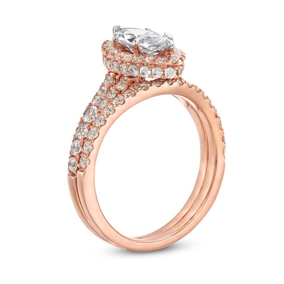 1-7/8 CT. T.w. Marquise-Cut Lab-Grown Diamond Frame Split Shank Bridal Set in 14K Rose Gold (F/Si2)