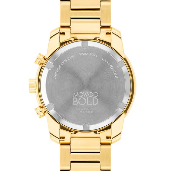 Men's Movado BoldÂ® Gold-Tone IP Chronograph Watch with Green Dial and Date Window (Model: 3600948)