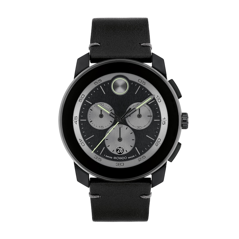 Main Image 1 of Men's Movado Bold® TR90 Black Strap Chronograph Watch with Grey Dial and Date Window (Model: 3601092)
