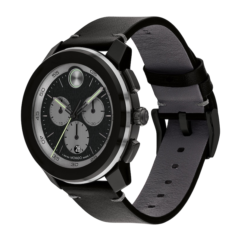 Main Image 2 of Men's Movado Bold® TR90 Black Strap Chronograph Watch with Grey Dial and Date Window (Model: 3601092)
