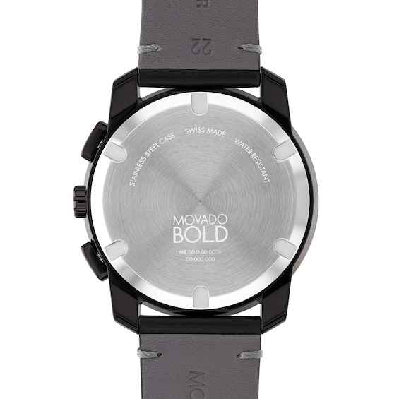 Men's Movado BoldÂ® Tr90 Black Strap Chronograph Watch with Grey Dial and Date Window (Model: 3601092)