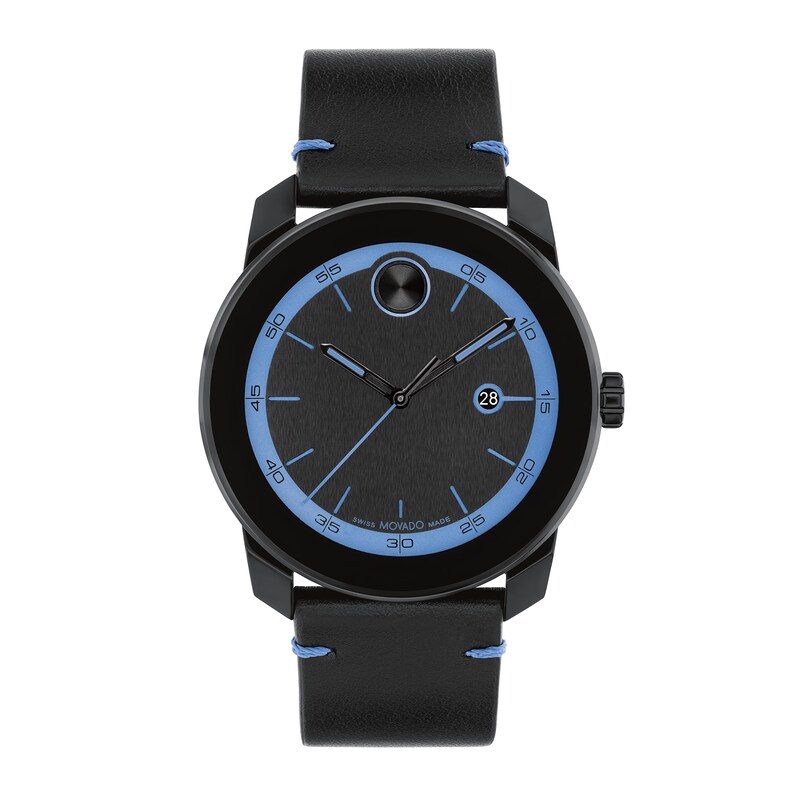 Main Image 1 of Men's Movado Bold® TR90 Black Strap Watch with Blue Dial and Date Window (Model: 3601111)