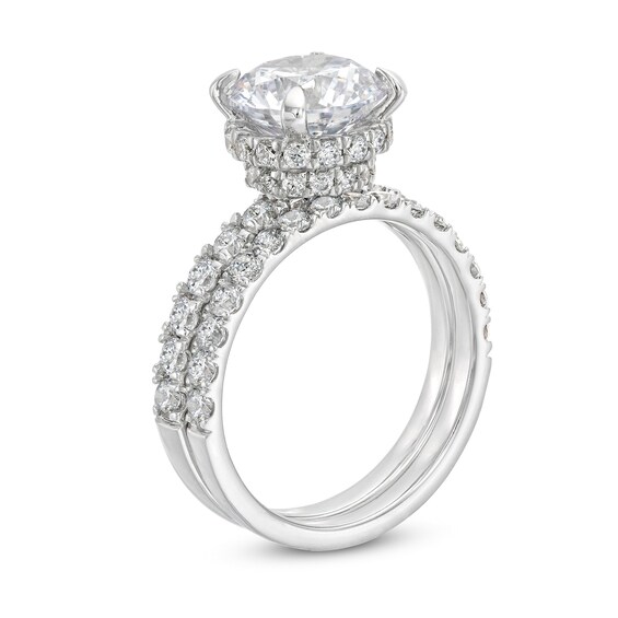 4-3/8 CT. T.w. Lab-Grown Diamond Hidden Halo Bridal Set in 14K Gold (I/Si2