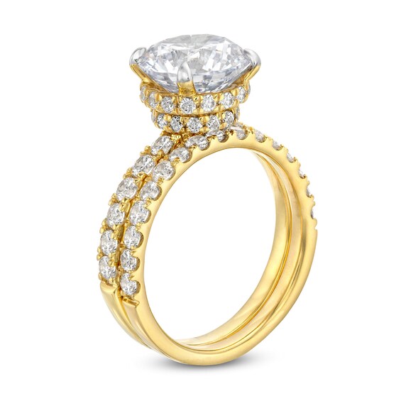 4-3/8 CT. T.w. Lab-Grown Diamond Hidden Halo Bridal Set in 14K Gold (I/Si2)