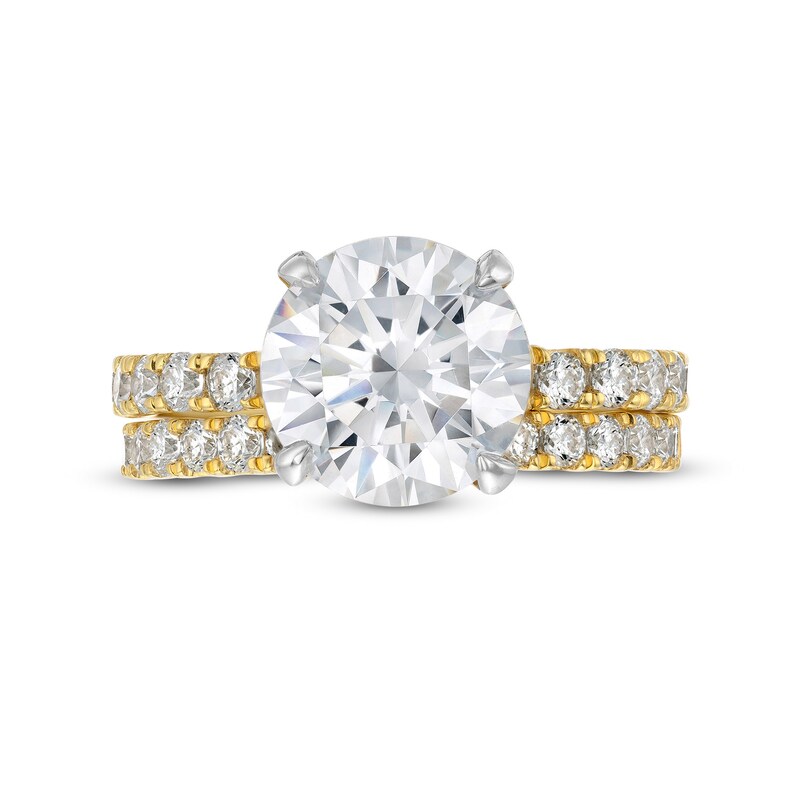 Main Image 4 of 4-3/8 CT. T.W. Lab-Grown Diamond Hidden Halo Bridal Set in 14K Gold (I/SI2)