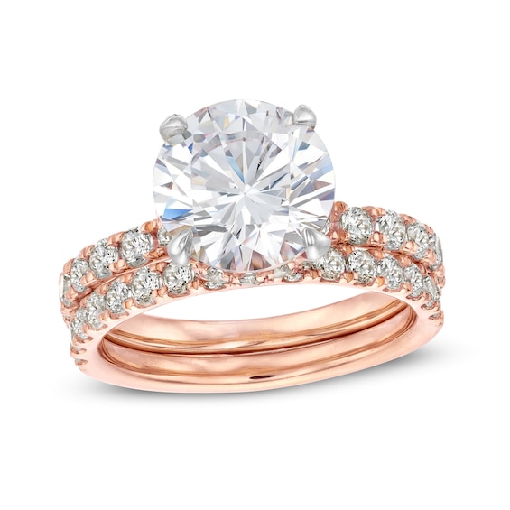 4-3/8 CT. T.w. Lab-Grown Diamond Hidden Halo Bridal Set in 14K Rose Gold (I/Si2)