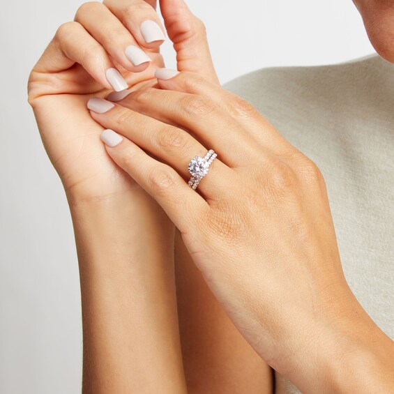 4-3/8 CT. T.w. Lab-Grown Diamond Hidden Halo Bridal Set in 14K Rose Gold (I/Si2)