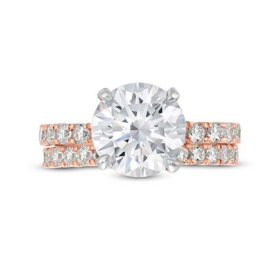 4-3/8 CT. T.w. Lab-Grown Diamond Hidden Halo Bridal Set in 14K Rose Gold (I/Si2)