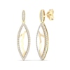 Thumbnail Image 1 of 3/8 CT. T.W. Diamond Edge Elongated Marquise White Kintsugi-Style Drop Earrings in 10K Gold with Ceramic
