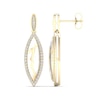 Thumbnail Image 2 of 3/8 CT. T.W. Diamond Edge Elongated Marquise White Kintsugi-Style Drop Earrings in 10K Gold with Ceramic