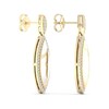 Thumbnail Image 3 of 3/8 CT. T.W. Diamond Edge Elongated Marquise White Kintsugi-Style Drop Earrings in 10K Gold with Ceramic