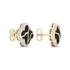 Thumbnail Image 3 of 1/4 CT. T.W. Diamond Edge Black Kintsugi-Style Clover Stud Earrings in 10K Gold with Ceramic