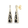 Thumbnail Image 1 of 1/4 CT. T.W. Diamond Edge Elongated Triangle Black Kintsugi-Style Drop Earrings in 10K Gold with Ceramic