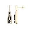 Thumbnail Image 2 of 1/4 CT. T.W. Diamond Edge Elongated Triangle Black Kintsugi-Style Drop Earrings in 10K Gold with Ceramic