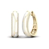 Thumbnail Image 1 of 1/4 CT. T.W. Diamond Edge White Kintsugi-Style Hoop Earrings in 10K Gold with Ceramic
