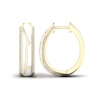 Thumbnail Image 2 of 1/4 CT. T.W. Diamond Edge White Kintsugi-Style Hoop Earrings in 10K Gold with Ceramic