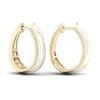 Thumbnail Image 3 of 1/4 CT. T.W. Diamond Edge White Kintsugi-Style Hoop Earrings in 10K Gold with Ceramic