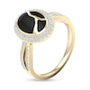 Thumbnail Image 2 of 1/3 CT. T.W. Diamond Edge Oval Black Kintsugi-Style Ring in 10K Gold with Ceramic