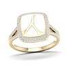 Thumbnail Image 1 of 1/3 CT. T.W. Diamond Edge Square White Kintsugi-Style Ring in 10K Gold with Ceramic