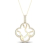 Thumbnail Image 1 of 1/4 CT. T.W. Diamond Edge Clover White Kintsugi-Style Pendant in 10K Gold with Ceramic