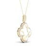 Thumbnail Image 2 of 1/4 CT. T.W. Diamond Edge Clover White Kintsugi-Style Pendant in 10K Gold with Ceramic