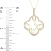 Thumbnail Image 4 of 1/4 CT. T.W. Diamond Edge Clover White Kintsugi-Style Pendant in 10K Gold with Ceramic