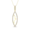 Thumbnail Image 1 of 1/5 CT. T.W. Diamond Edge Elongated Marquise White Kintsugi-Style Pendant in 10K Gold with Ceramic