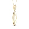 Thumbnail Image 2 of 1/5 CT. T.W. Diamond Edge Elongated Marquise White Kintsugi-Style Pendant in 10K Gold with Ceramic