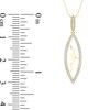 Thumbnail Image 4 of 1/5 CT. T.W. Diamond Edge Elongated Marquise White Kintsugi-Style Pendant in 10K Gold with Ceramic