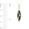 Thumbnail Image 4 of 1/5 CT. T.W. Diamond Edge Elongated Marquise Black Kintsugi-Style Pendant in 10K Gold with Ceramic